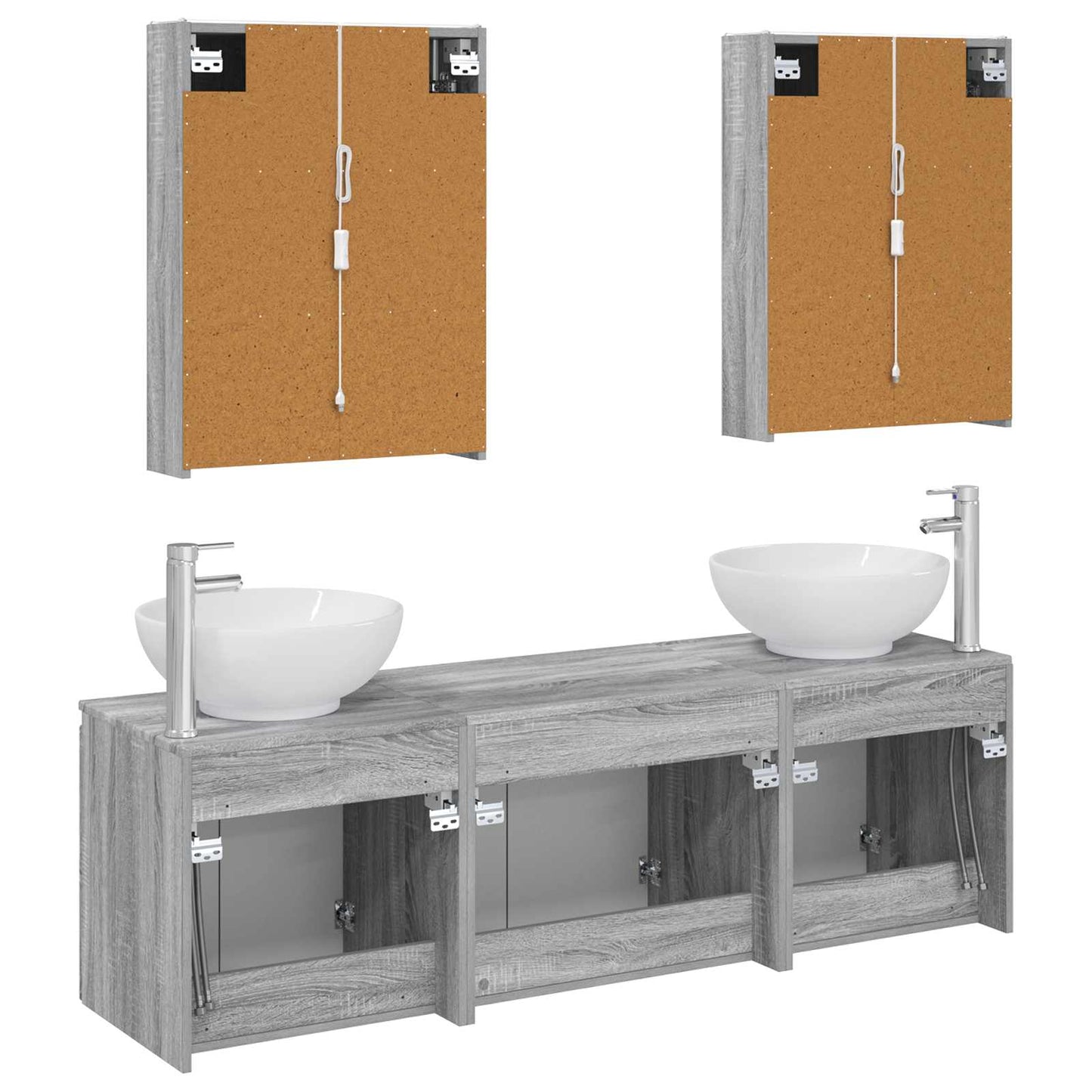 Bathroom Cabinet Set 5 pcs Grey Sonoma Engineered Wood