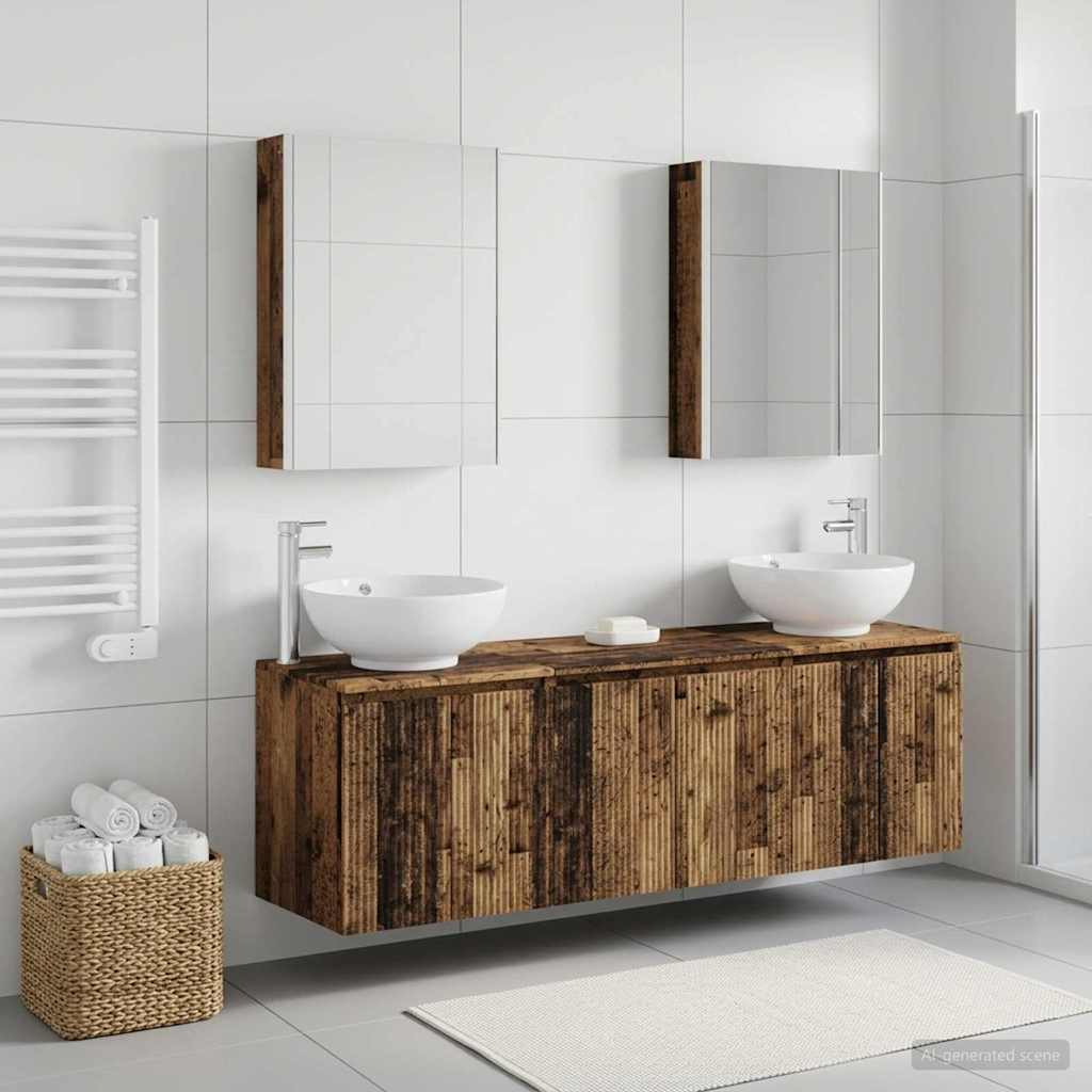 Bathroom Cabinet Set 5 pcs Old Wood Engineered Wood