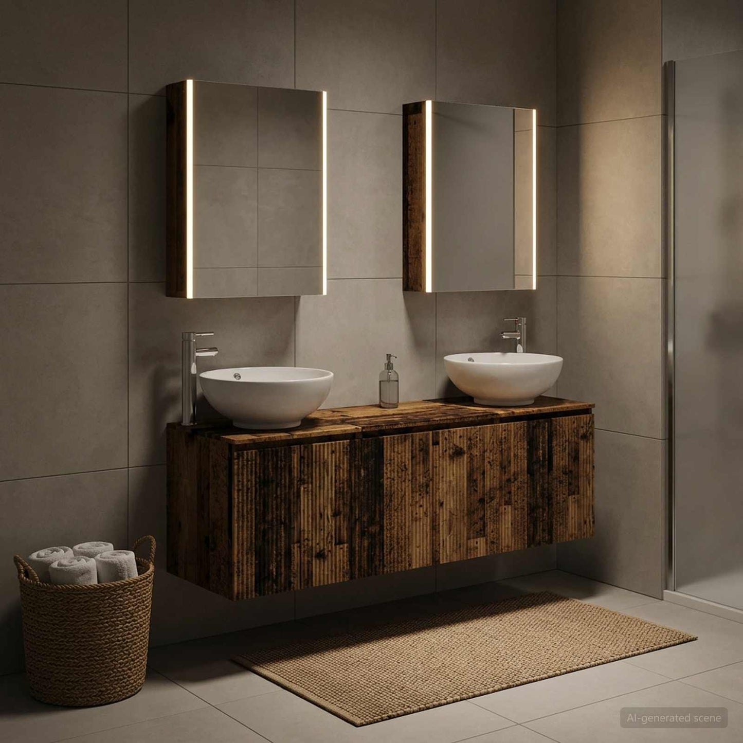 Bathroom Cabinet Set 5 pcs Old Wood Engineered Wood