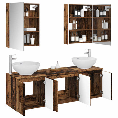 Bathroom Cabinet Set 5 pcs Old Wood Engineered Wood