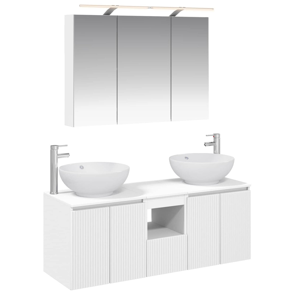 Bathroom Cabinet Set 4 pcs White Engineered Wood