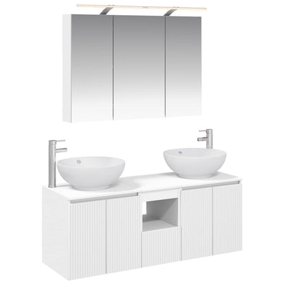Bathroom Cabinet Set 4 pcs White Engineered Wood