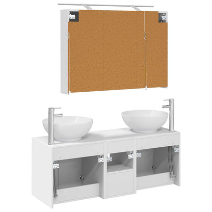 Bathroom Cabinet Set 4 pcs White Engineered Wood