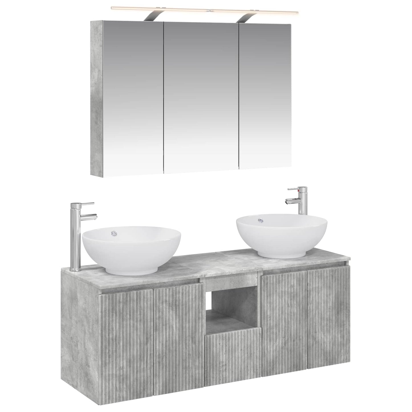 Bathroom Cabinet Set 4 pcs Concrete Grey Engineered Wood