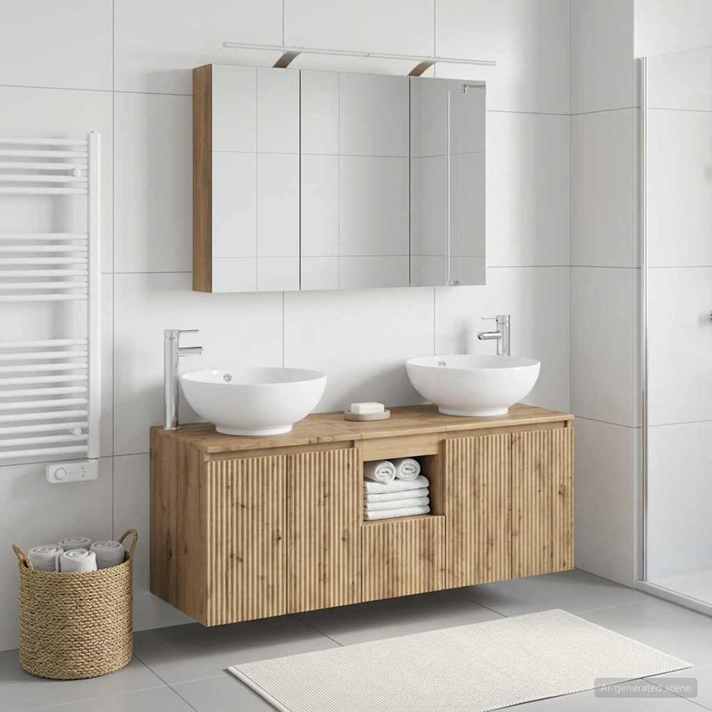 Bathroom Cabinet Set 4 pcs Artisan Oak Engineered Wood