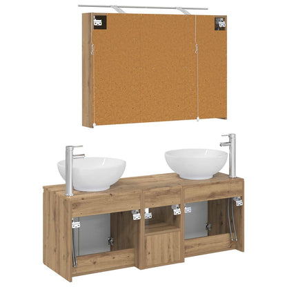 Bathroom Cabinet Set 4 pcs Artisan Oak Engineered Wood