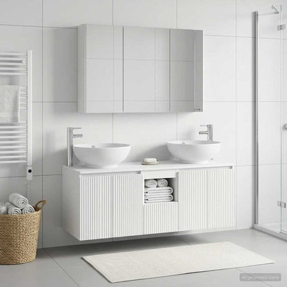 Bathroom Cabinet Set 4 pcs White Engineered Wood