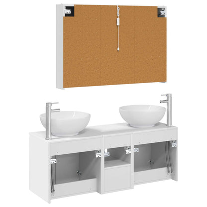 Bathroom Cabinet Set 4 pcs White Engineered Wood