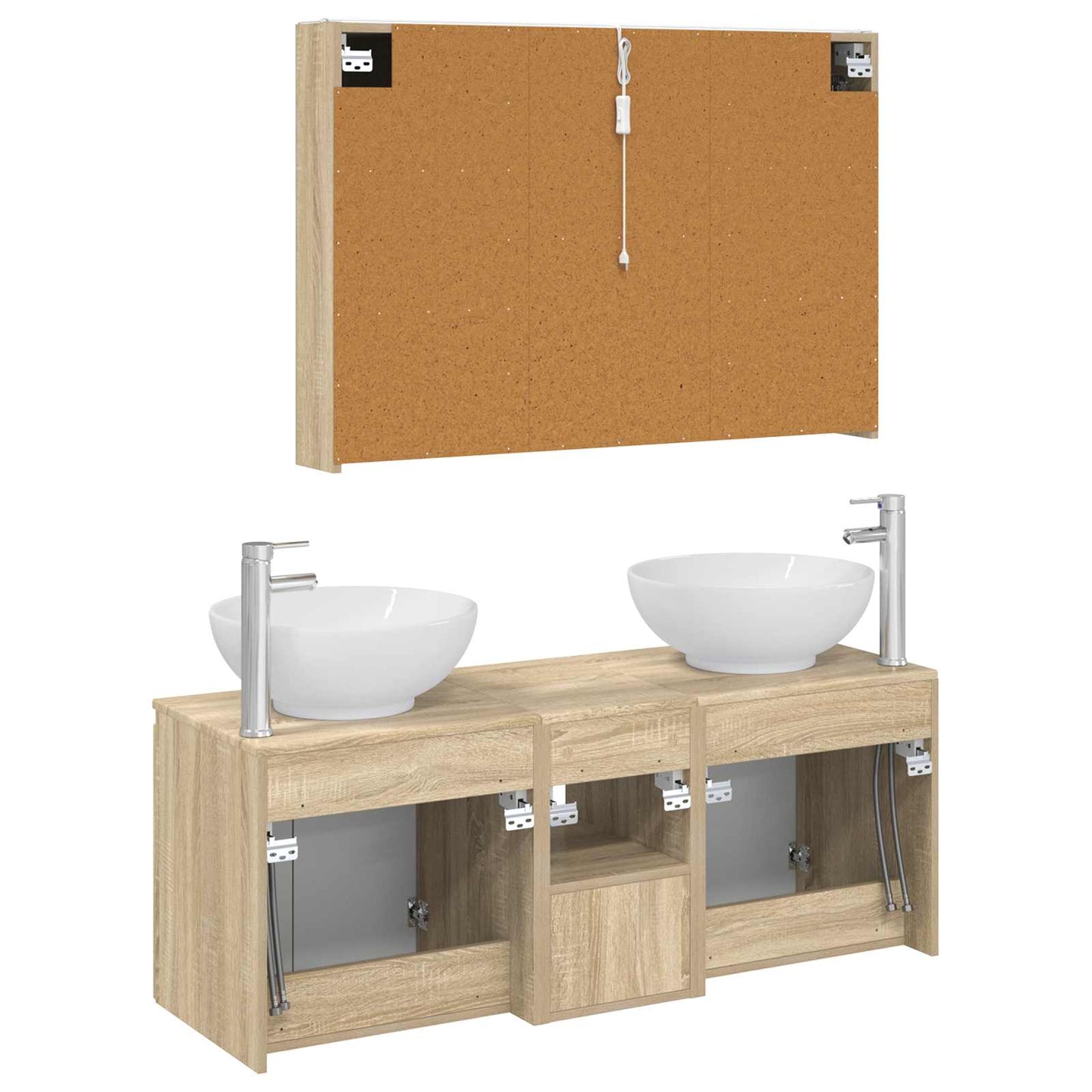 Bathroom Cabinet Set 4 pcs Sonoma Oak Engineered Wood