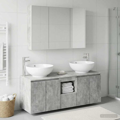 Bathroom Cabinet Set 4 pcs Concrete Grey Engineered Wood