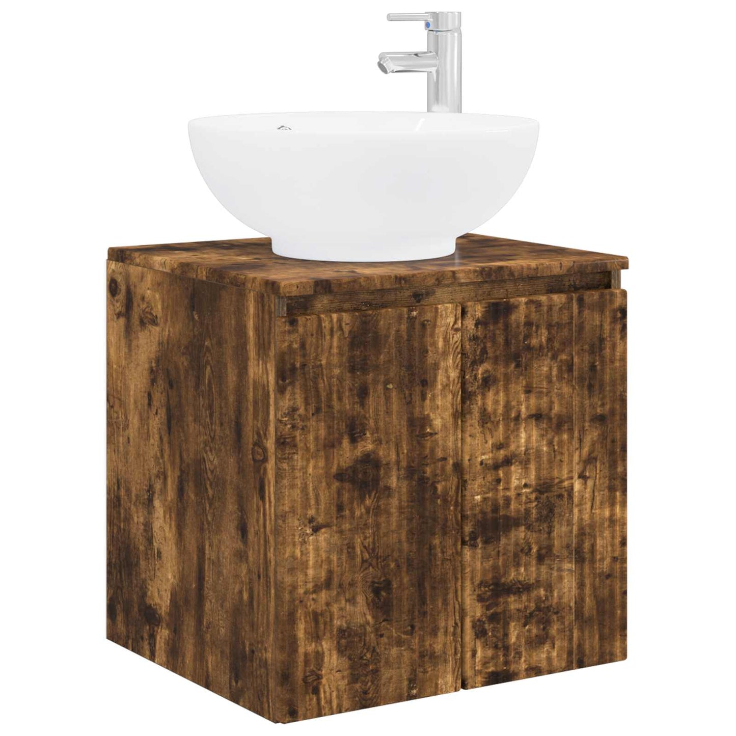Bathroom Cabinet Set 4 pcs Smoked Oak Engineered Wood