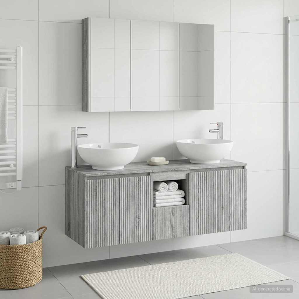 Bathroom Cabinet Set 4 pcs Grey Sonoma Engineered Wood