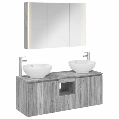 Bathroom Cabinet Set 4 pcs Grey Sonoma Engineered Wood