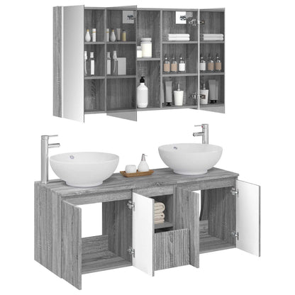 Bathroom Cabinet Set 4 pcs Grey Sonoma Engineered Wood