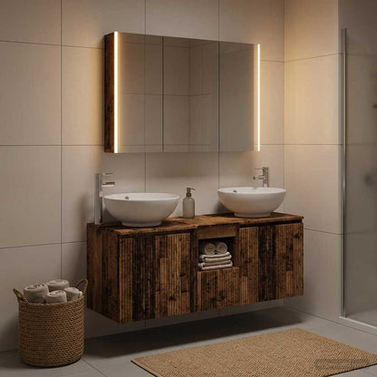 Bathroom Cabinet Set 4 pcs Old Wood Engineered Wood