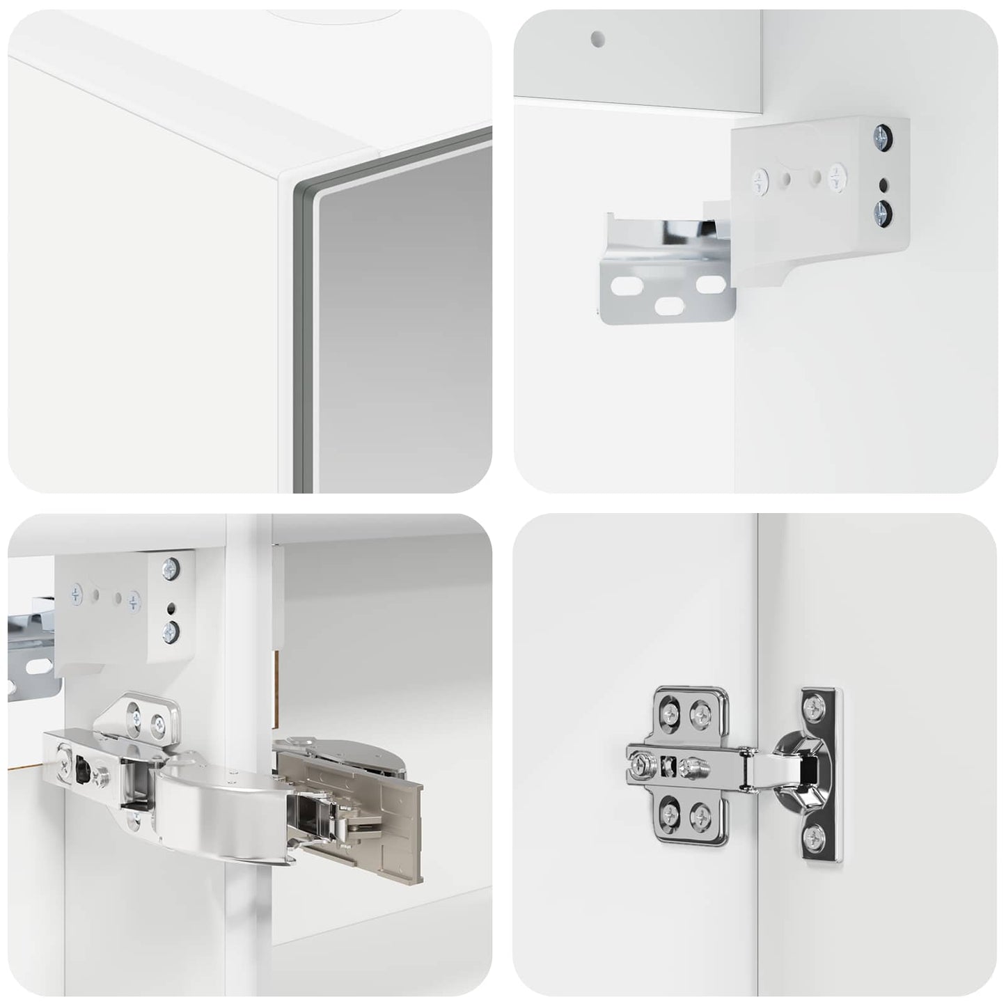 Bathroom Cabinet Set 5 pcs White Engineered Wood