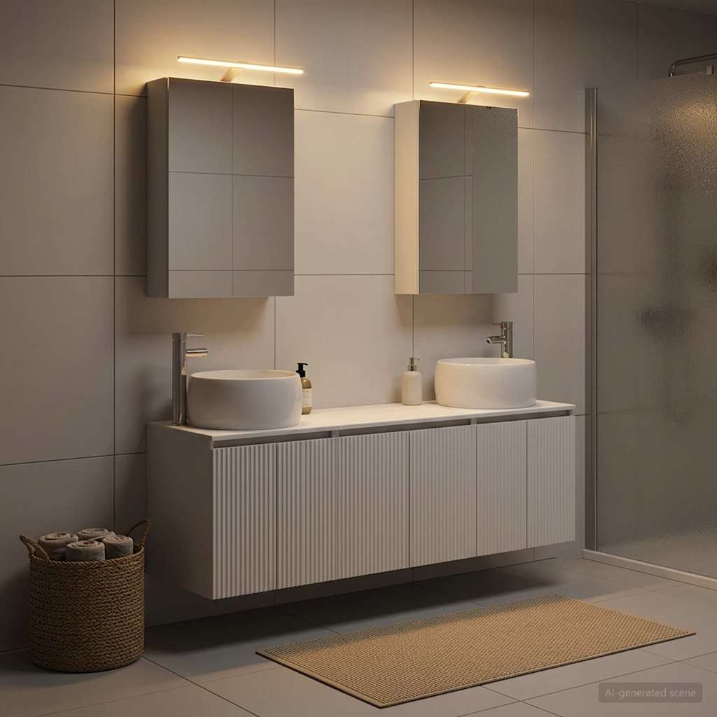 Bathroom Cabinet Set 5 pcs White Engineered Wood