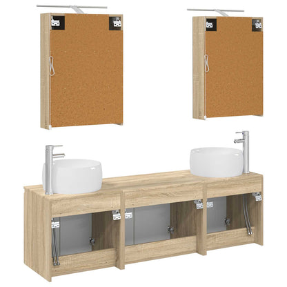 Bathroom Cabinet Set 5 pcs Sonoma Oak Engineered Wood
