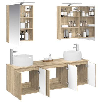 Bathroom Cabinet Set 5 pcs Sonoma Oak Engineered Wood