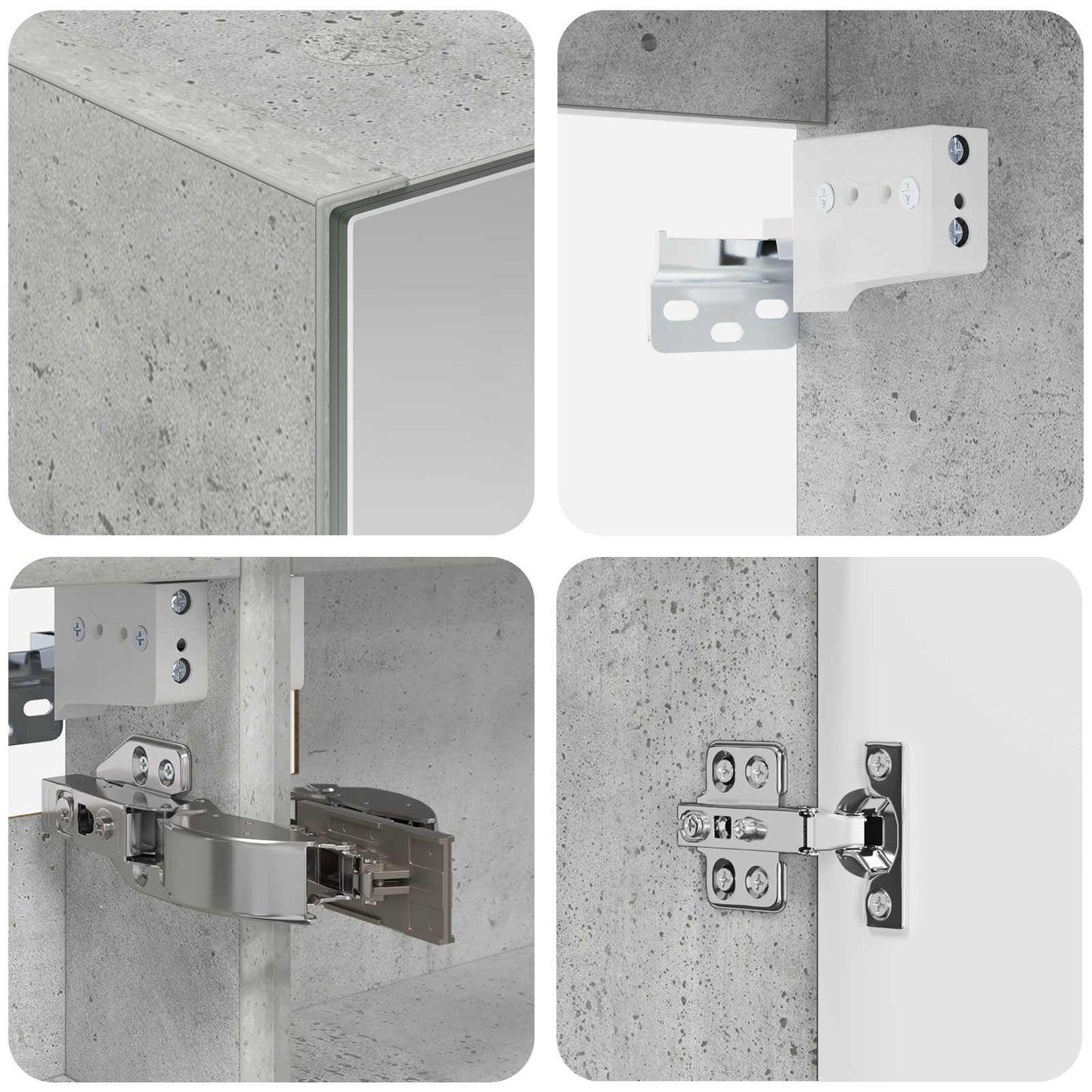 Bathroom Cabinet Set 5 pcs Concrete Grey Engineered Wood
