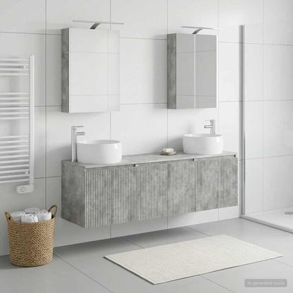 Bathroom Cabinet Set 5 pcs Concrete Grey Engineered Wood