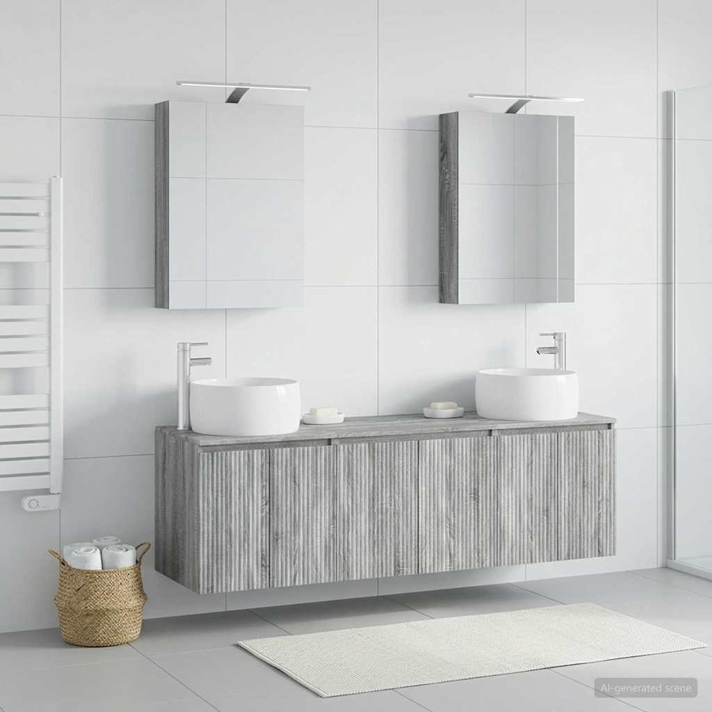 Bathroom Cabinet Set 5 pcs Grey Sonoma Engineered Wood