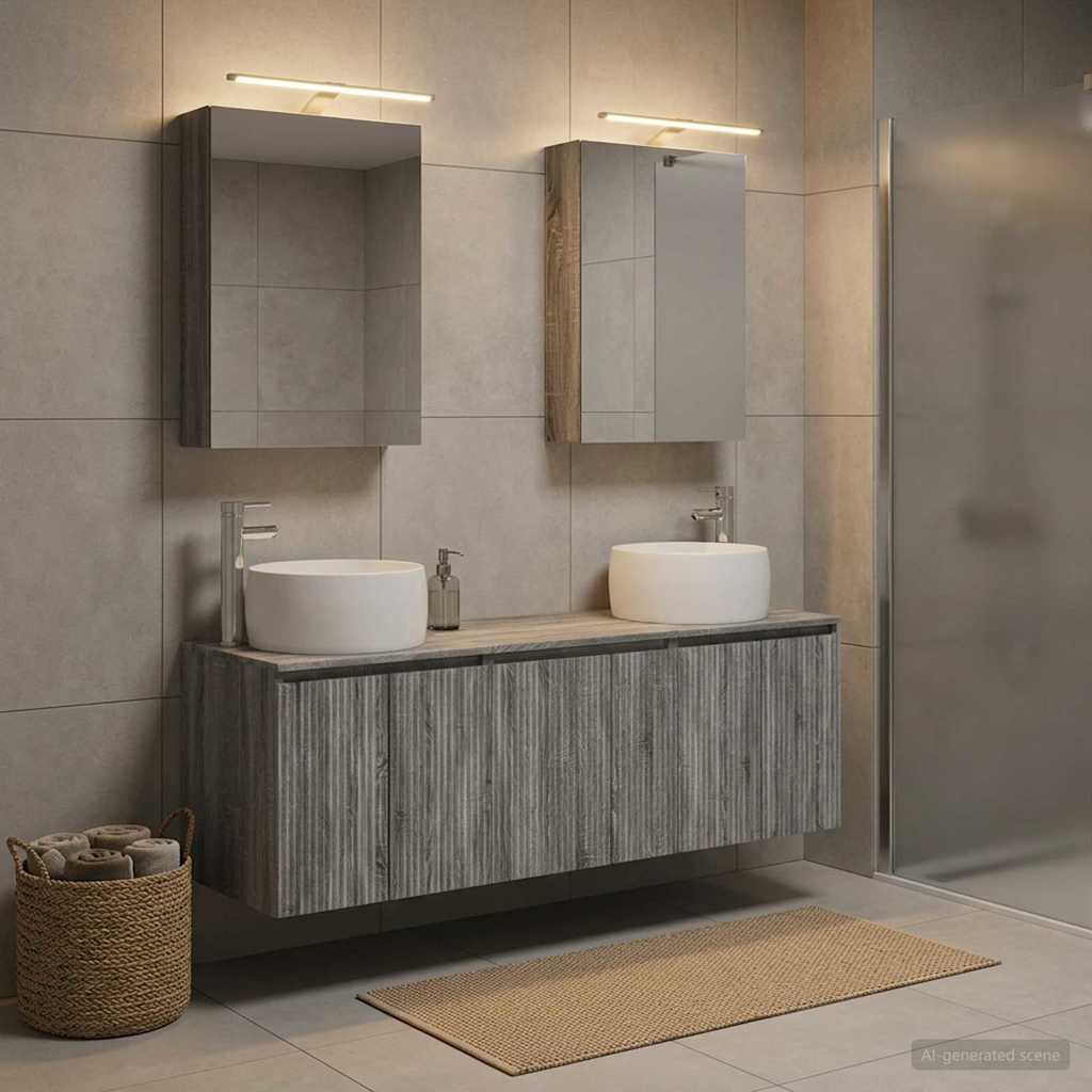 Bathroom Cabinet Set 5 pcs Grey Sonoma Engineered Wood