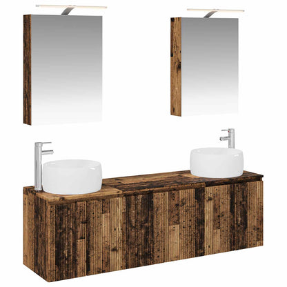 Bathroom Cabinet Set 5 pcs Old Wood Engineered Wood