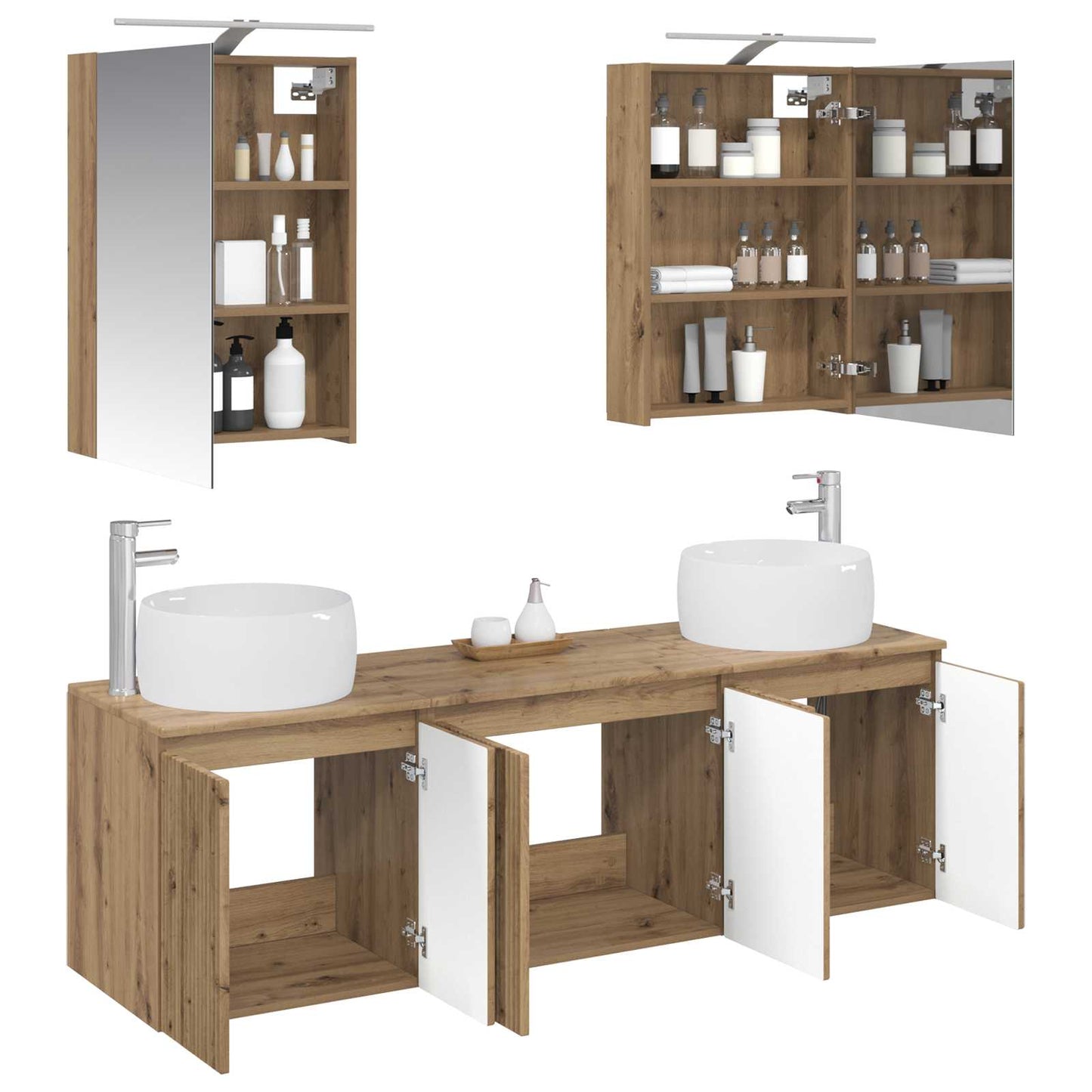 Bathroom Cabinet Set 5 pcs Artisan Oak Engineered Wood