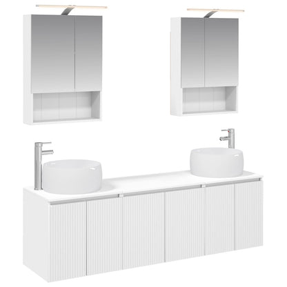 Bathroom Cabinet Set 5 pcs White Engineered Wood