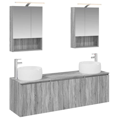 Bathroom Cabinet Set 5 pcs Grey Sonoma Engineered Wood