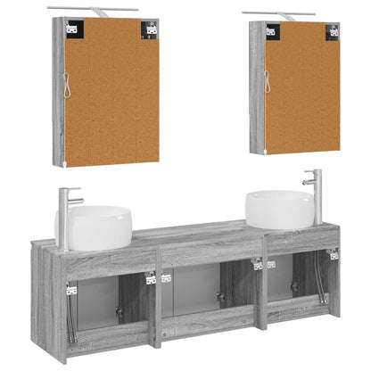 Bathroom Cabinet Set 5 pcs Grey Sonoma Engineered Wood
