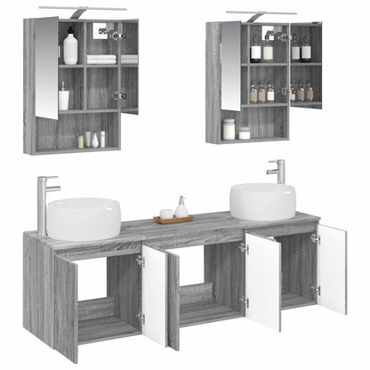 Bathroom Cabinet Set 5 pcs Grey Sonoma Engineered Wood