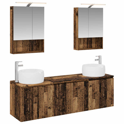 Bathroom Cabinet Set 5 pcs Old Wood Engineered Wood