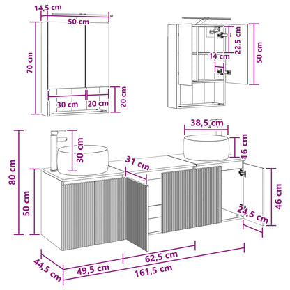 Bathroom Cabinet Set 5 pcs Old Wood Engineered Wood