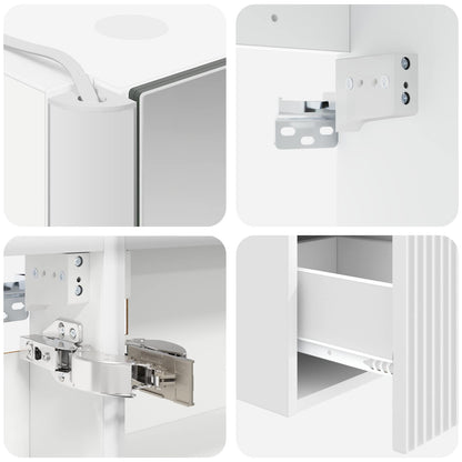 Bathroom Cabinet Set 5 pcs White Engineered Wood