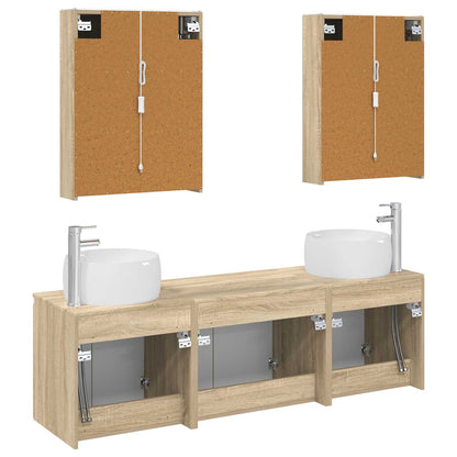 Bathroom Cabinet Set 5 pcs Sonoma Oak Engineered Wood