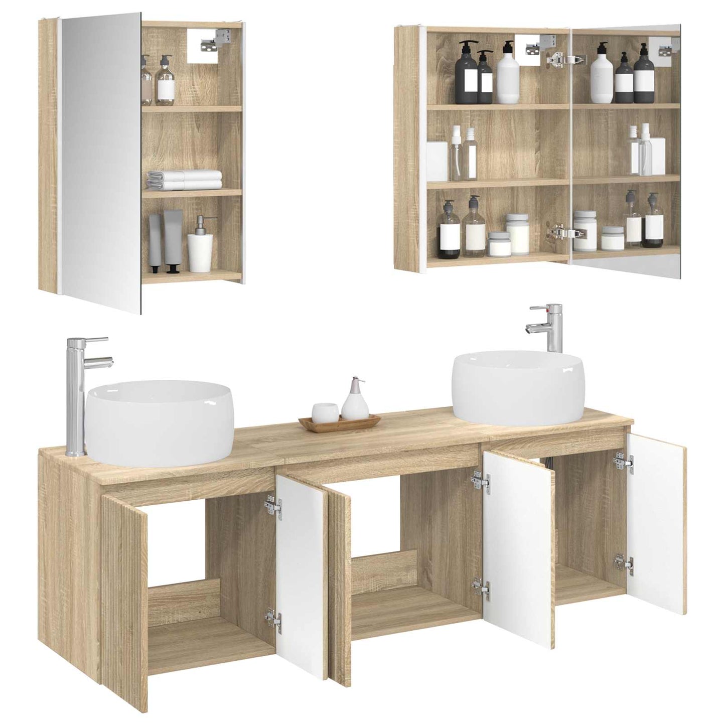 Bathroom Cabinet Set 5 pcs Sonoma Oak Engineered Wood