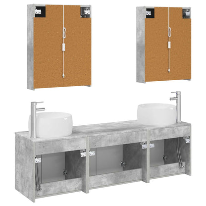 Bathroom Cabinet Set 5 pcs Concrete Grey Engineered Wood