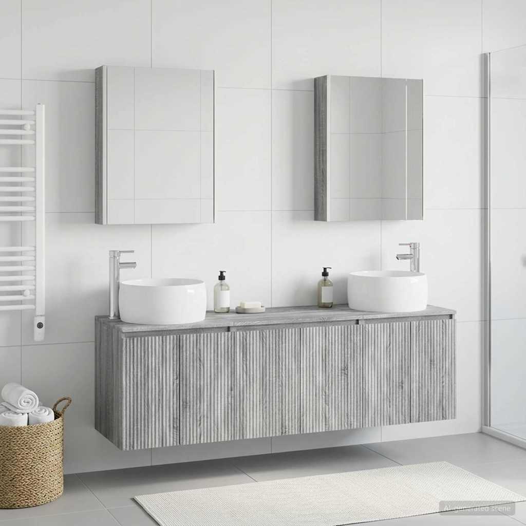 Bathroom Cabinet Set 5 pcs Grey Sonoma Engineered Wood