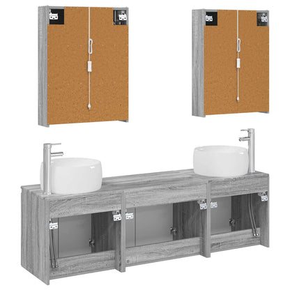 Bathroom Cabinet Set 5 pcs Grey Sonoma Engineered Wood