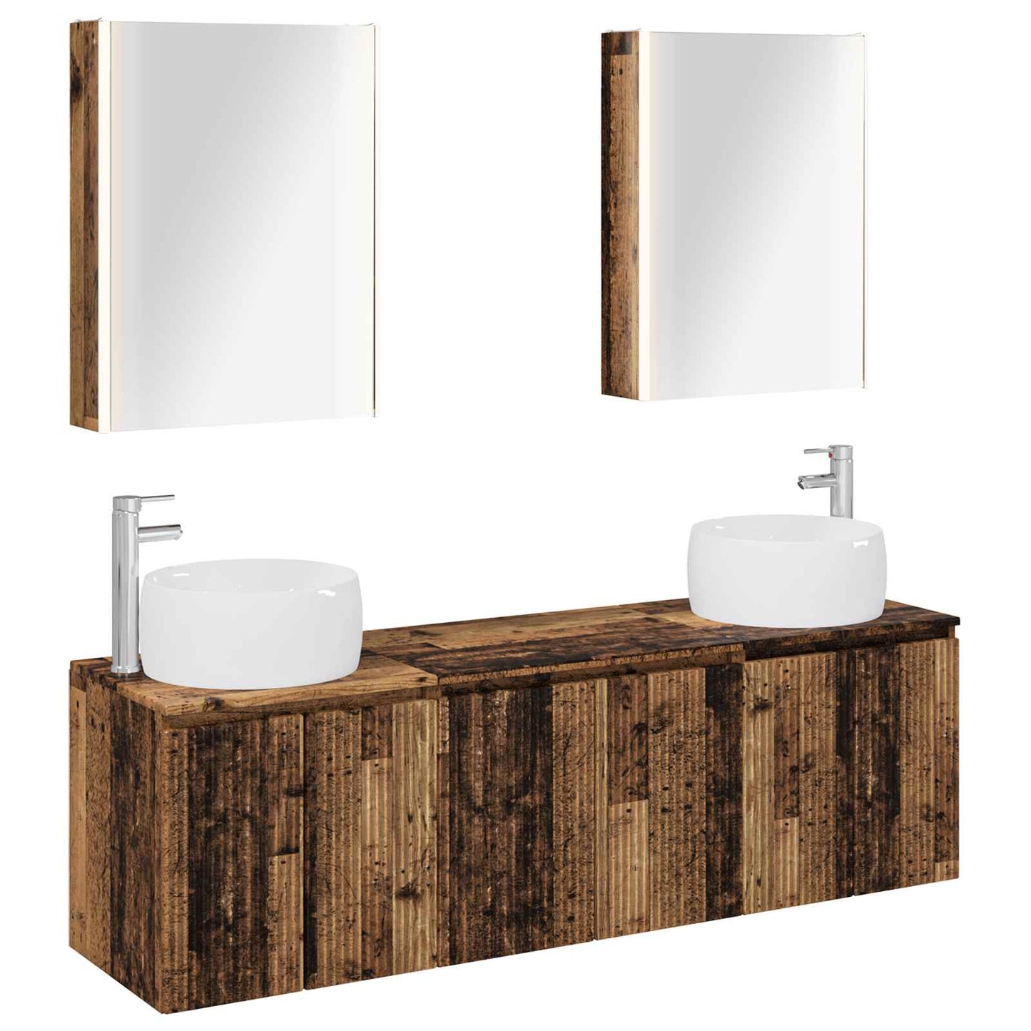 Bathroom Cabinet Set 5 pcs Old Wood Engineered Wood
