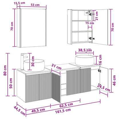 Bathroom Cabinet Set 5 pcs Artisan Oak Engineered Wood