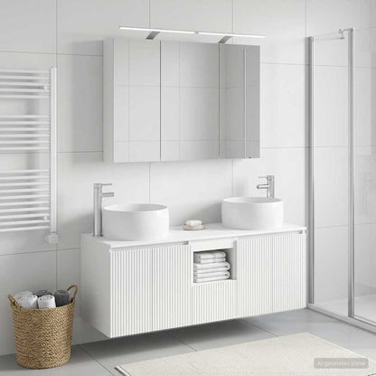 Bathroom Cabinet Set 4 pcs White Engineered Wood