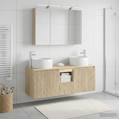 Bathroom Cabinet Set 4 pcs Sonoma Oak Engineered Wood