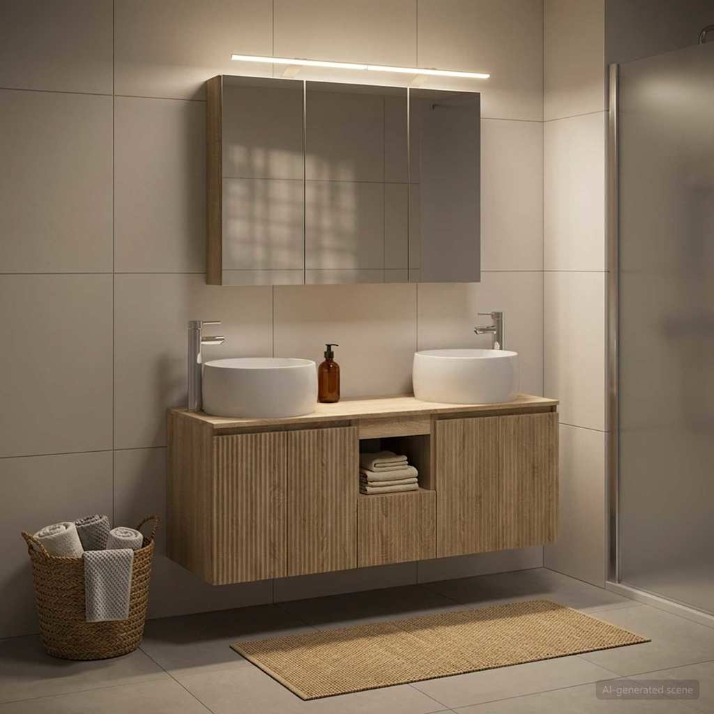Bathroom Cabinet Set 4 pcs Sonoma Oak Engineered Wood