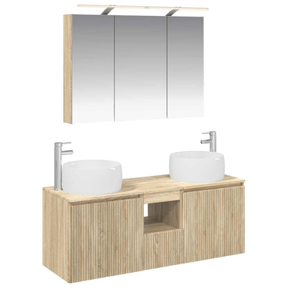 Bathroom Cabinet Set 4 pcs Sonoma Oak Engineered Wood