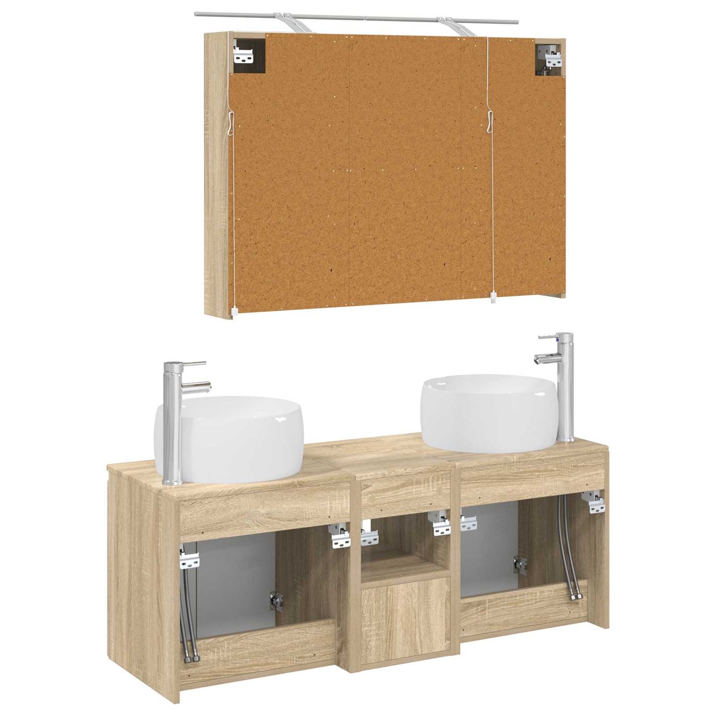 Bathroom Cabinet Set 4 pcs Sonoma Oak Engineered Wood
