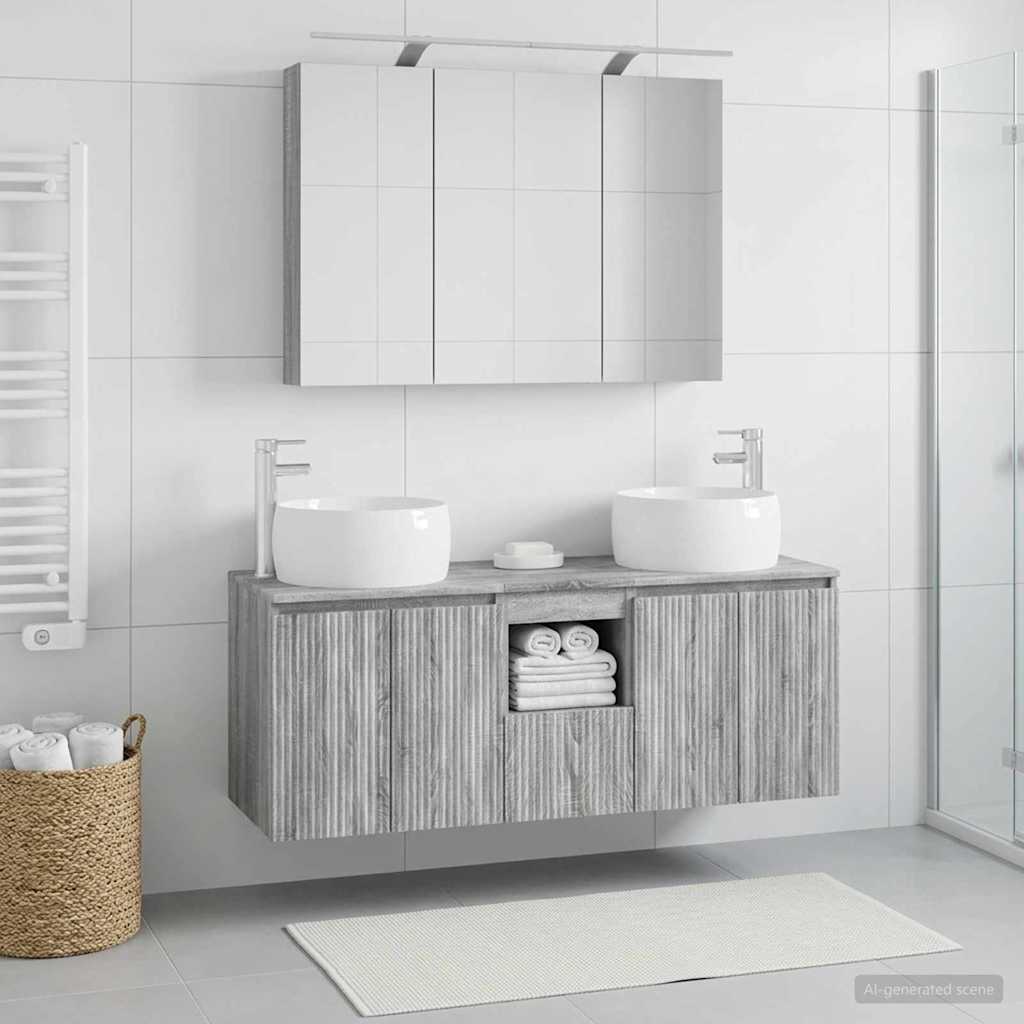 Bathroom Cabinet Set 4 pcs Grey Sonoma Engineered Wood