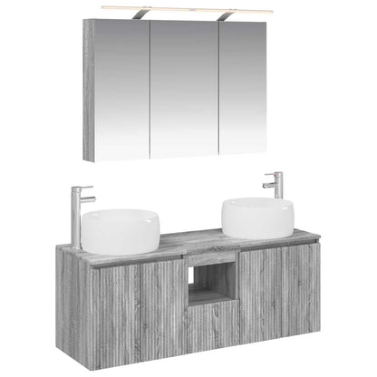 Bathroom Cabinet Set 4 pcs Grey Sonoma Engineered Wood